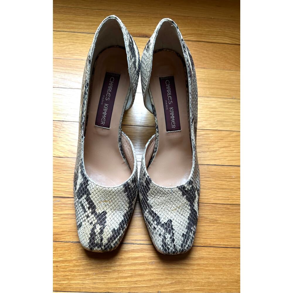 Charles Kammer Python Peel Pumps open on the insides. sz 39